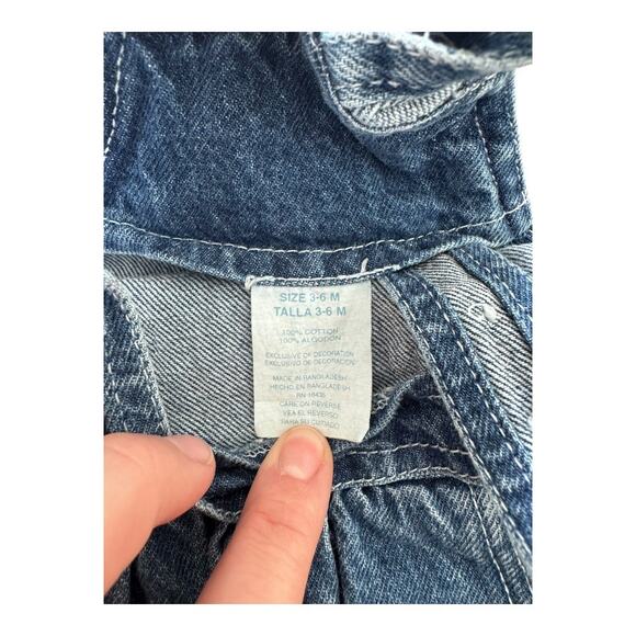 Vintage 90’s Floral Denim Overall Romper - Picture 3 of 4